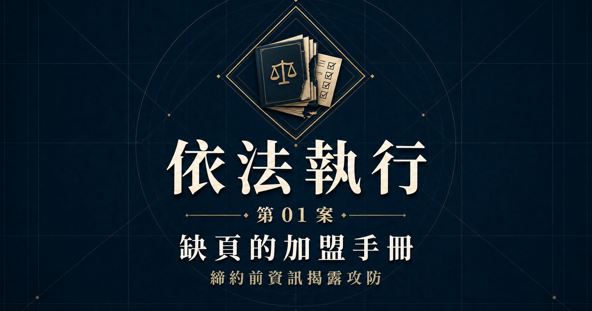 依法執行第 01 案：缺頁的加盟手冊