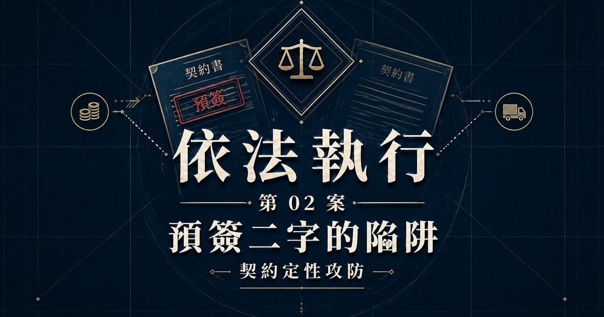 依法執行第 02 案：預簽二字的陷阱